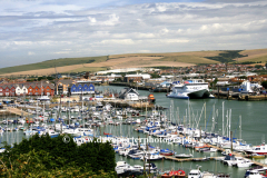 Harbour view of boats and Ferries, Newhaven