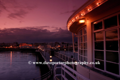 Dusk over the Victorian Pier, Worthing town