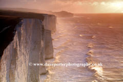 Stormy dawn over the 7 Sisters Cliffs; Seaford Head