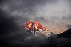 Sunset over Lhotse mountain, Everest range, Nepal