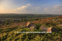 Sunset over Ilkley Moor, above the town of Ilkley