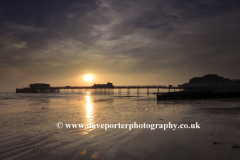 Sunset over the Victorian Pier, Worthing town