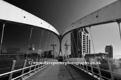 The Millennium Bridge, Media City, Salford Quays, Manchester, Lancashire, England, UK