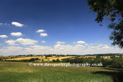 Summer landscape fields near Northleach town