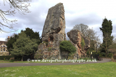 The ruins of Bridgnorth Castle, Bridgnorth town