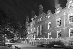 The Town hall building at night, Leicester