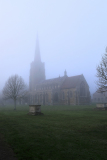 Misty view over St Wendredas church, March Town