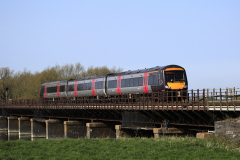 C2C Train over the Bedford levels, Manea