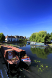 Narrowboats on the river Great Ouse, Ely