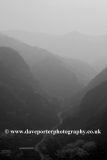 Misty mountain valleys, Qian Ganjian village, China