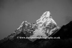 Snow Capped Ama Dablam mountain, Himalayas