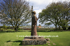 Statue of St Cuthbert, Lindisfarne Abbey
