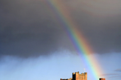 Rainbow and Storm over Bamburgh Castle