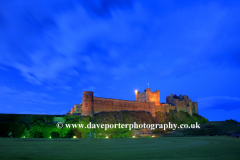 Dusk, Bamburgh Castle, Bamburgh village