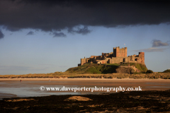 Rainbow and Storm over Bamburgh Castle