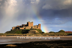Rainbow and Storm over Bamburgh Castle