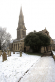 Winter snow, All Saints church, Ketton village