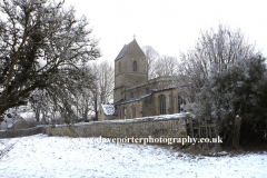 Winter snow, All Saints church, Tinwell village