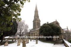 Winter snow, All Saints church, Ketton village