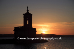 Sunset over Normanton church, Rutland Water