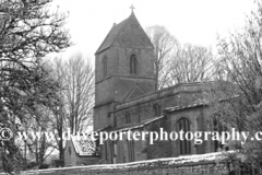 Winter snow, All Saints church, Tinwell village