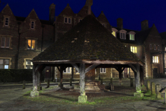 The Wooden Buttercross at night, Oakham