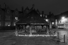 The Wooden Buttercross at night, Oakham
