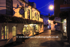 Cobbled streets at night, Quay Hill, Lymington town