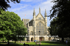 Summer view over Winchester Cathedral
