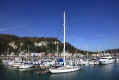 Yachts in the harbour, Dover town