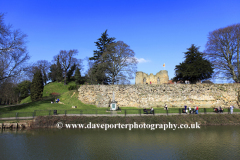 City walls and the river Medway, Tonbridge Castle