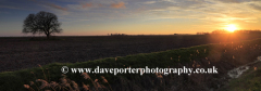 Sunset over fields near Folkingham village