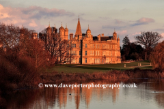 Sunset over the lake at Burghley House