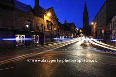 Christmas Lights and traffic trails; Stamford