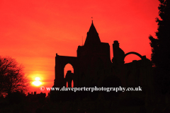 Sunset over Crowland Abbey; Crowland