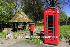 Red Phone Box, Wooden Stocks; Witham on the Hill