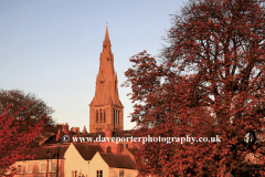 Sunset over Saint Marys church, Stamford