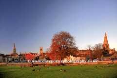 Sunset, Stamford Meadows, Stamford churches