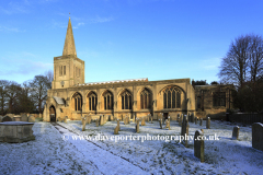 Winter snow, Priory church Deeping St James