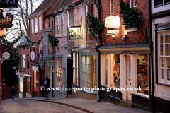 Christmas decorations, Steep Hill, Lincoln