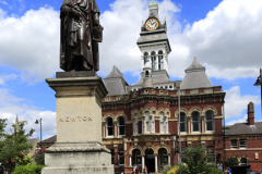 Sir Issac Newton and Guildhall, Grantham