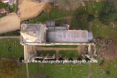 Ariel view of Crowland Abbey; Crowland town