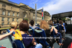 Tourist on the Hop on Hop off Bus, Liverpool