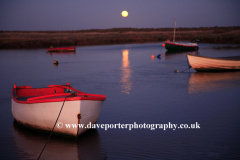 Boats by moonlight, Blakeney Harbour