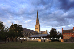 Summertime view of Norwich Cathedral