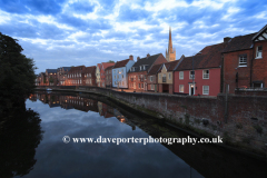 The River Wensum quayside and Norwich Cathedral