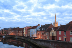 The River Wensum quayside and Norwich Cathedral
