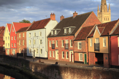 The River Wensum quayside and Norwich Cathedral