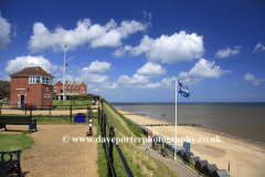 Summer view over the beach at Mundesley village