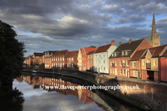 The River Wensum quayside and Norwich Cathedral